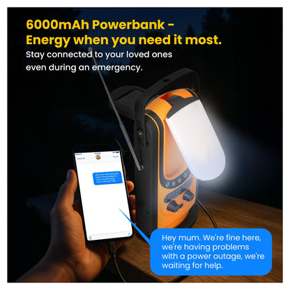 Extralink Power Ranger EPS-6000 Powerbank, 6000mAh, FM-Radio, LED-Lampe, Dynamo, Solarpanel