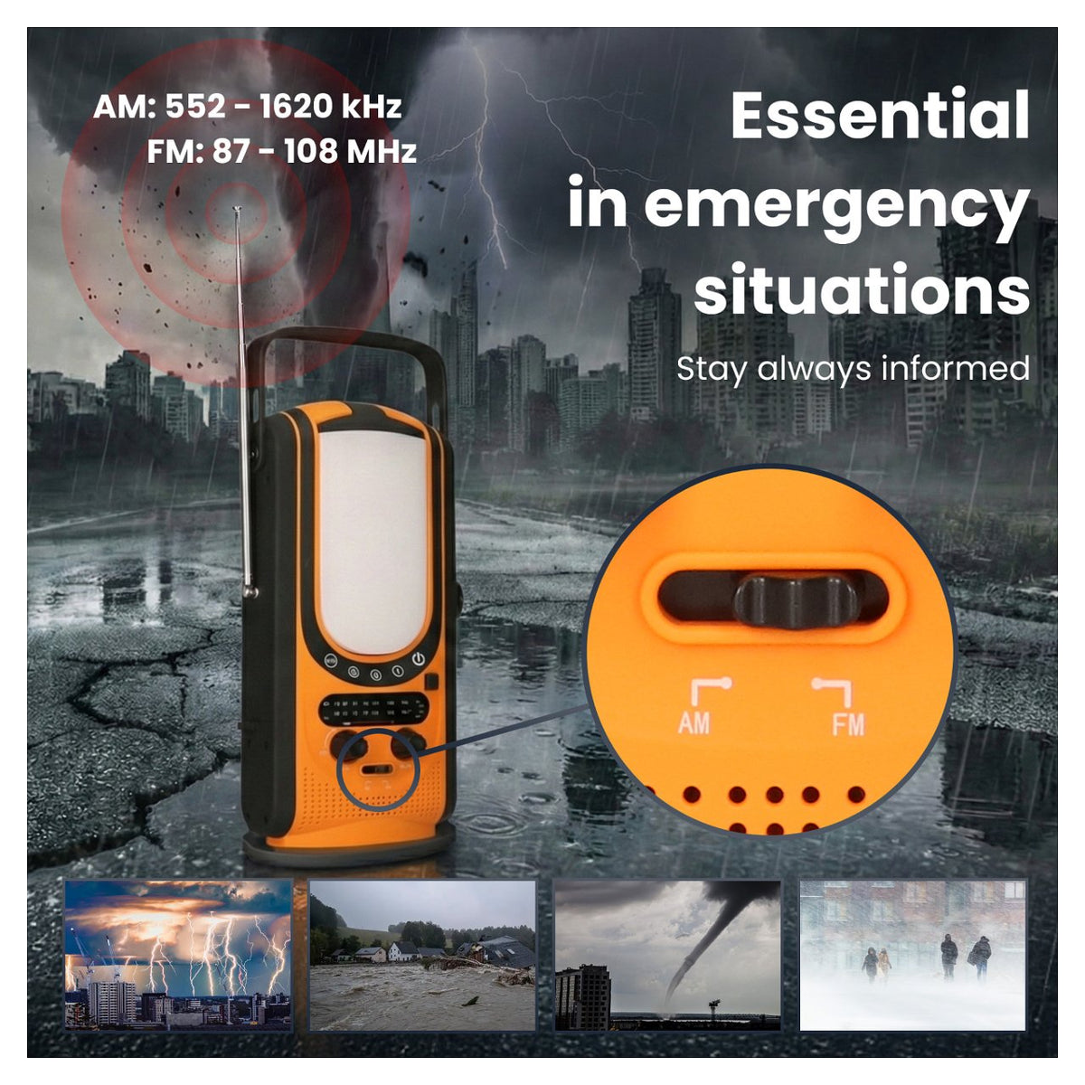 Extralink Power Ranger EPS-6000 Powerbank, 6000mAh, FM-Radio, LED-Lampe, Dynamo, Solarpanel