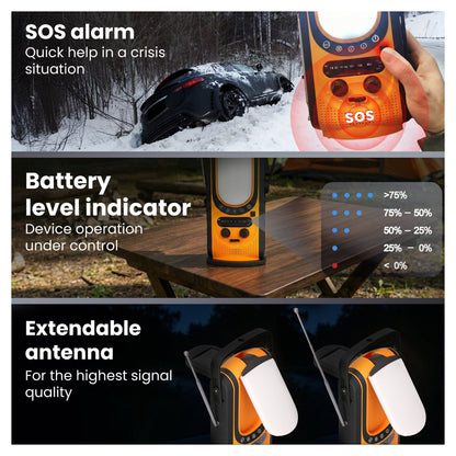 Extralink Power Ranger EPS-6000 Powerbank, 6000mAh, FM-Radio, LED-Lampe, Dynamo, Solarpanel