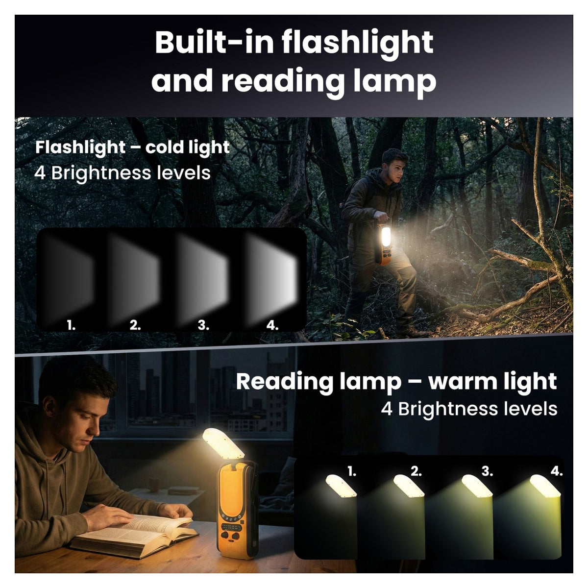 Extralink Power Ranger EPS-6000 Powerbank, 6000mAh, FM-Radio, LED-Lampe, Dynamo, Solarpanel