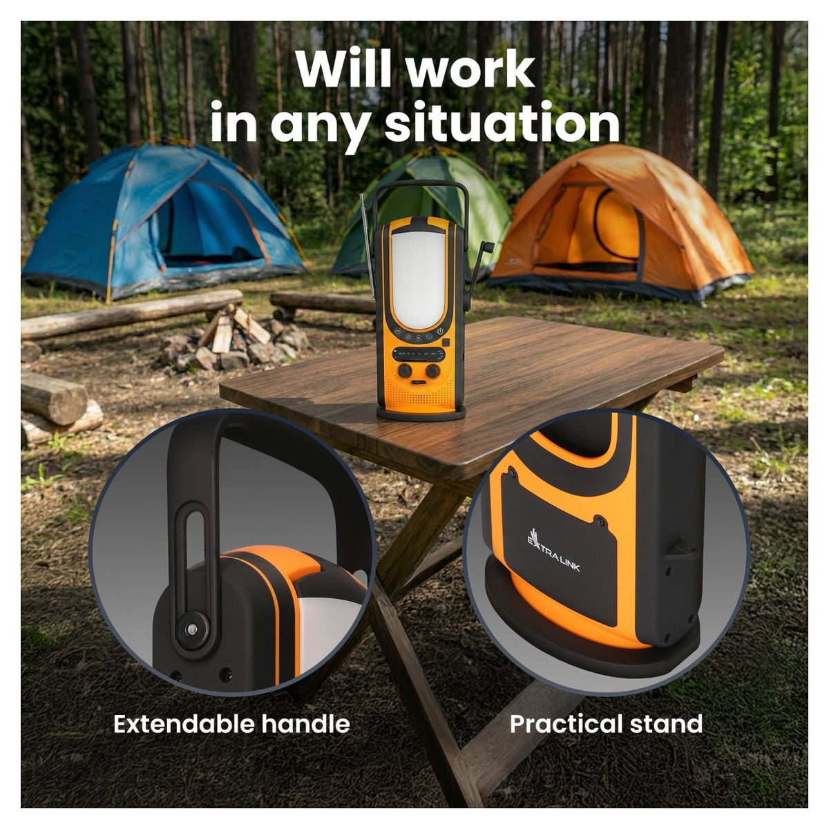 Extralink Power Ranger EPS-6000 Powerbank, 6000mAh, FM-Radio, LED-Lampe, Dynamo, Solarpanel