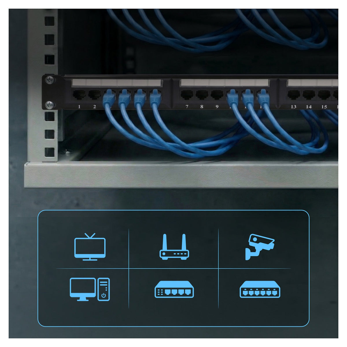 Extralink CAT5E UTP V2 Patchpanel, 24 Ports