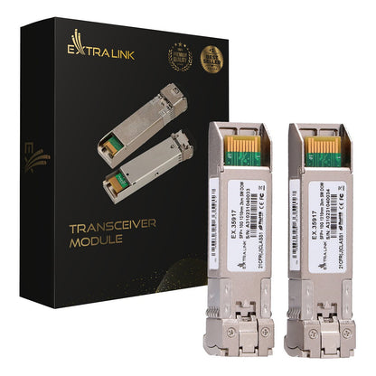 Extralink SFP+ Modul 10G 2-Pack, 10Gbps, LC/UPC, 1310nm, 2km, Einzelmodus, DOM