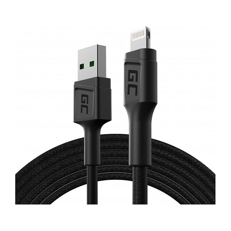 Green Cell KABGC18 Lightning-Kabel 2 m Schwarz