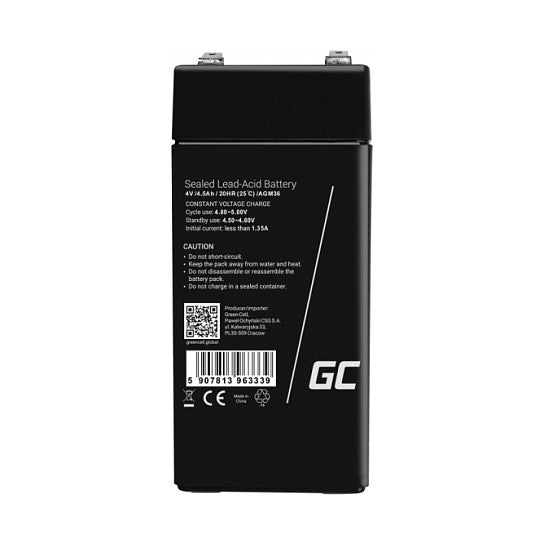 Green Cell AGM Battery Lead Acid VRLA 4V 4.5Ah