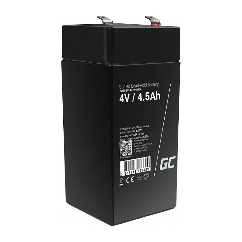 Green Cell AGM Battery Lead Acid VRLA 4V 4.5Ah