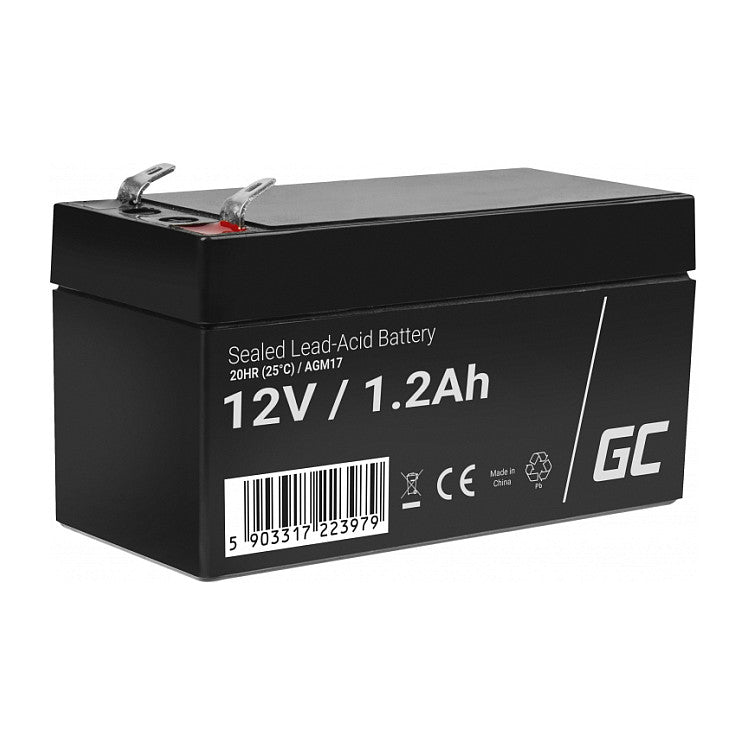 Green Cell AGM Battery Lead Acid VRLA 12V 1.2Ah
