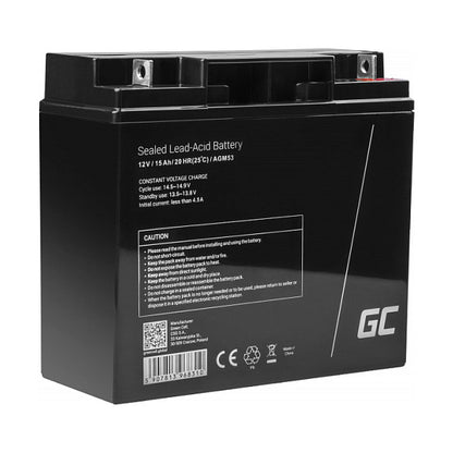 Green Cell AGM Battery Lead Acid VRLA 12V 15Ah
