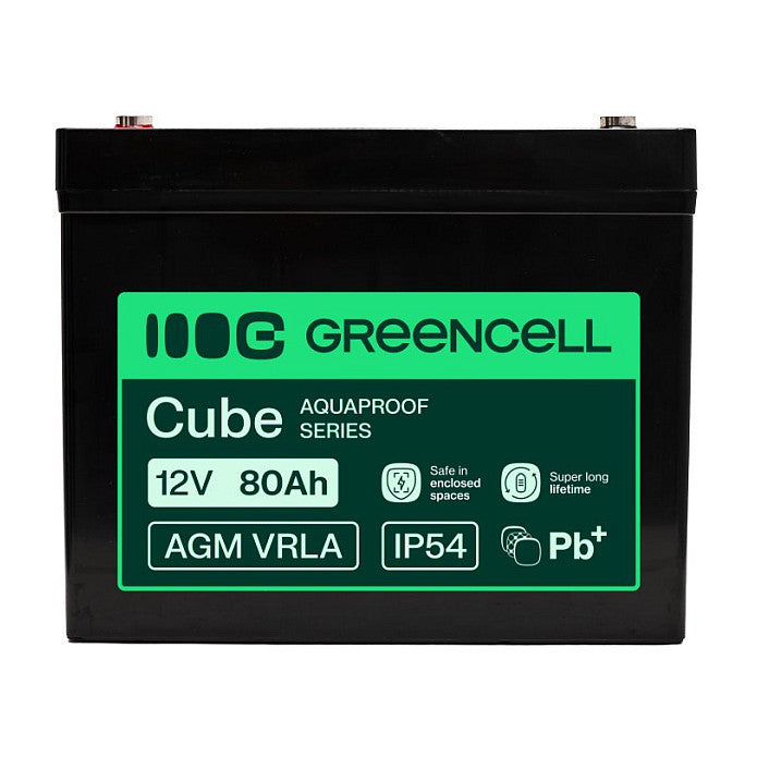Green Cell AGM VRLA 12V 80Ah maintenance-free battery for UPS, scales, motorhome (260x168x216mm)