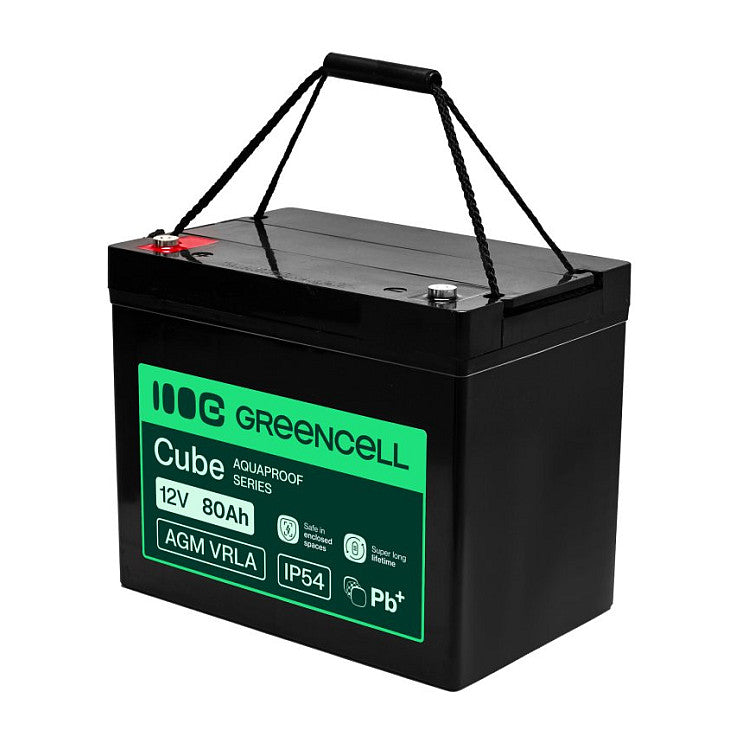 Green Cell AGM VRLA 12V 80Ah maintenance-free battery for UPS, scales, motorhome (260x168x216mm)