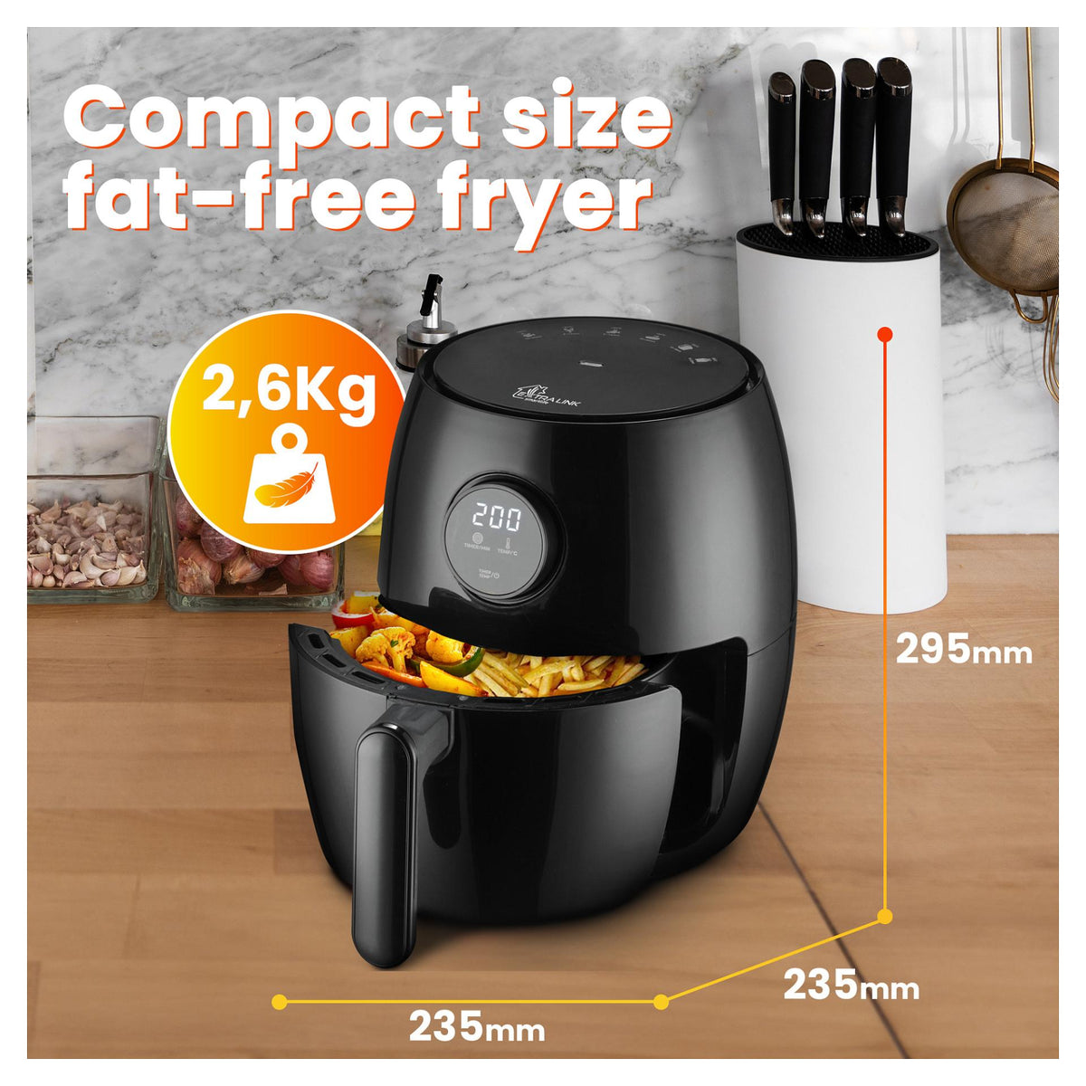 Extralink Home Air Fryer SJ-200 2L EU, Heißluftfritteuse, 1000W