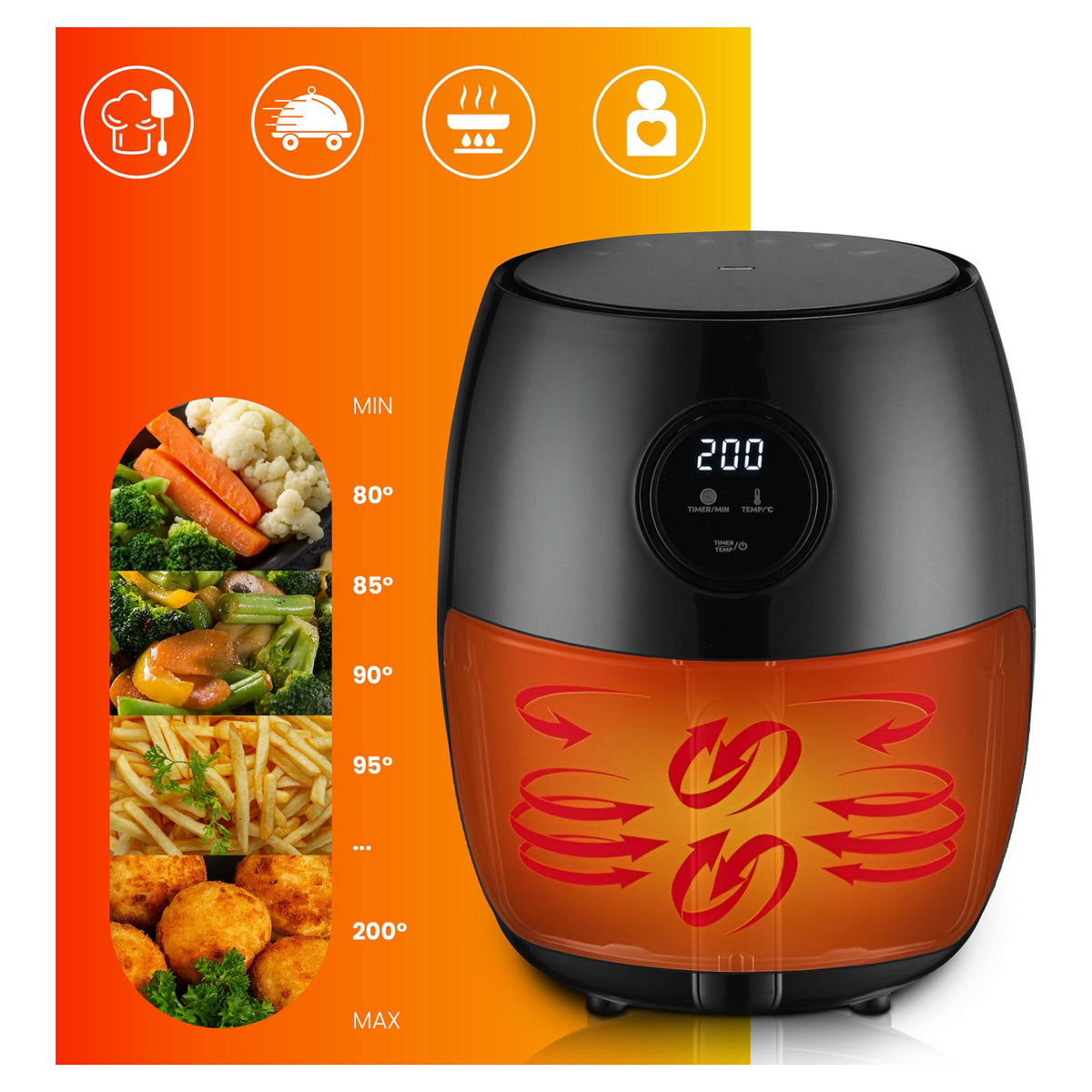 Extralink Home Air Fryer SJ-200 2L EU, Heißluftfritteuse, 1000W
