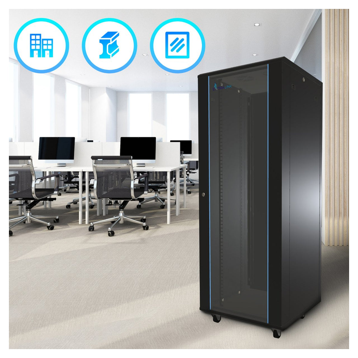 Extralink 42U 600x1000 Black | Rackmount cabinet | standing