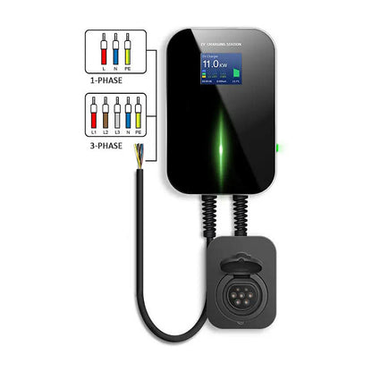 Extralink BS20-BA-22kW-APP Typ A 32A 22kW | adowarka do samochodu elektrycznego | 3 fazy, ekran LCD, aplikacja, 6,1m 100 / 250 / 380 V Black