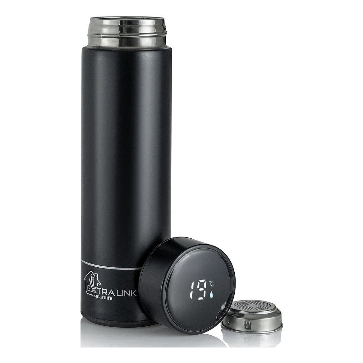 Extralink Smart Travel Mug Schwarz, Thermobecher mit LED-Anzeige