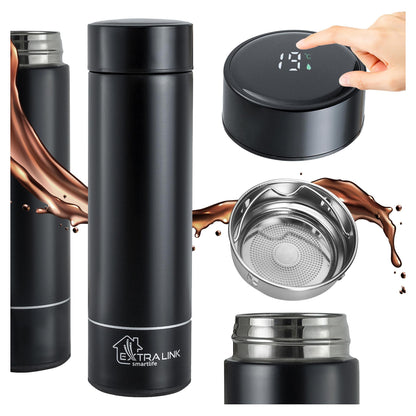 Extralink Smart Travel Mug Schwarz, Thermobecher mit LED-Anzeige