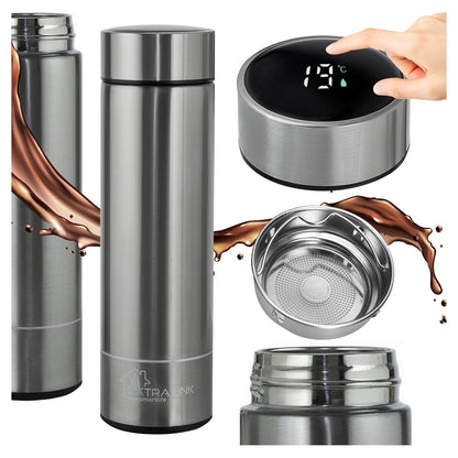 Extralink Smart Travel Mug Silber, Thermobecher mit LED-Display