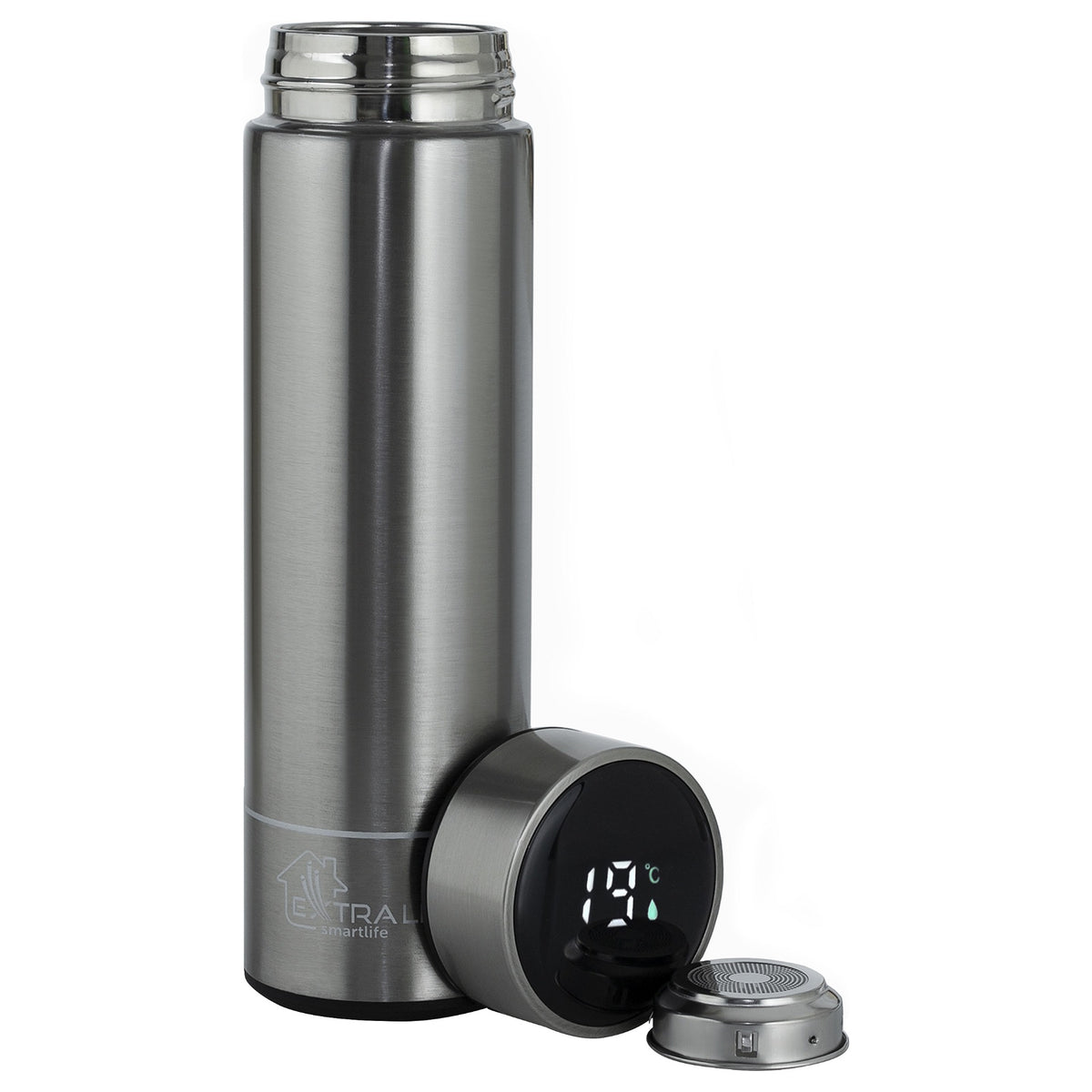 Extralink Smart Travel Mug Silber, Thermobecher mit LED-Display
