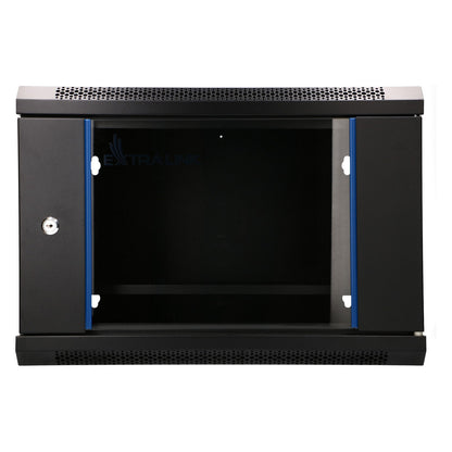 EXTRALINK LITE 6U 530X400 WALL-MOUNTED RACKMOUNT CABINET BLACK WITH SHELF