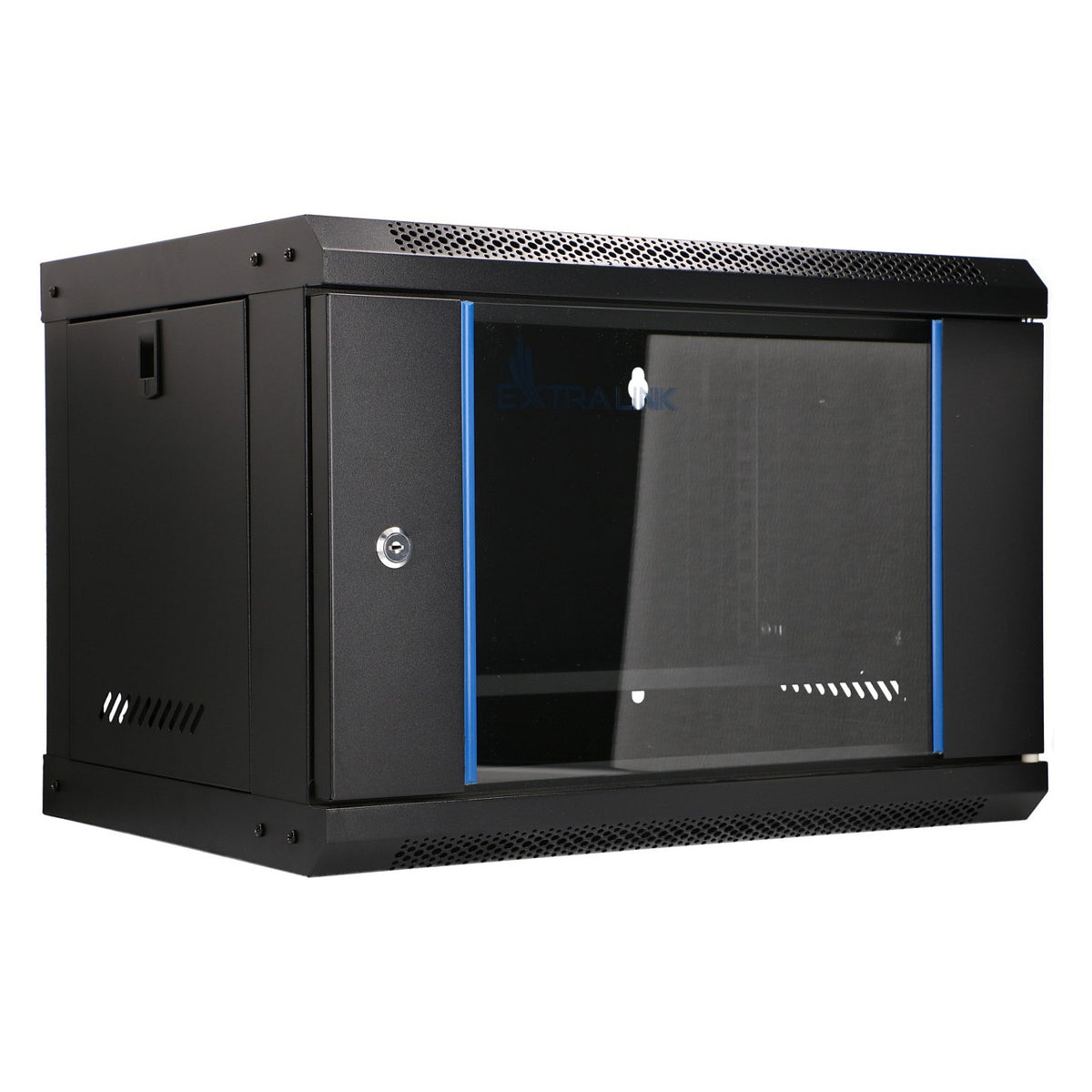 EXTRALINK LITE 6U 530X400 WALL-MOUNTED RACKMOUNT CABINET BLACK WITH SHELF