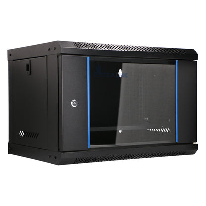 EXTRALINK LITE 6U 530X400 WALL-MOUNTED RACKMOUNT CABINET BLACK WITH SHELF