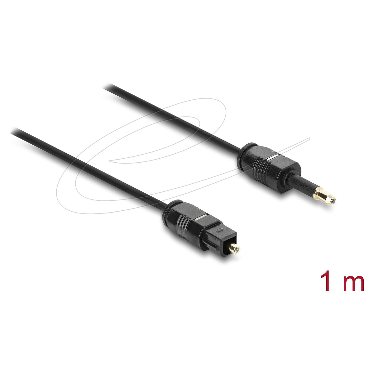 TOSLINK Kabel mini TOSLINK 3,5 mm Stecker auf TOSLINK Stecker, Ø 2,2 mm, 1 m, schwarz