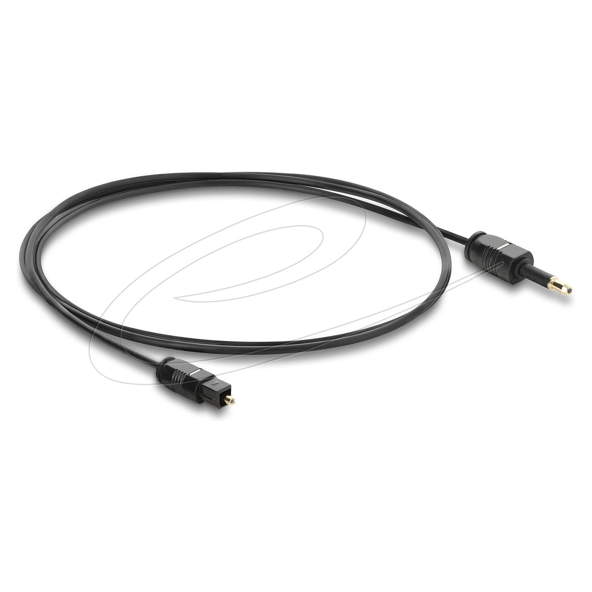 TOSLINK Kabel mini TOSLINK 3,5 mm Stecker auf TOSLINK Stecker, Ø 2,2 mm, 1 m, schwarz
