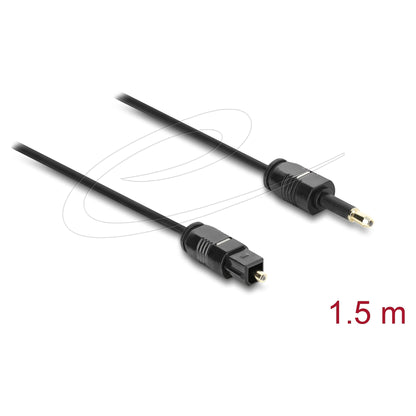 TOSLINK Kabel mini TOSLINK 3,5 mm Stecker auf TOSLINK Stecker, Ø 2,2 mm, 1,5 m, schwarz
