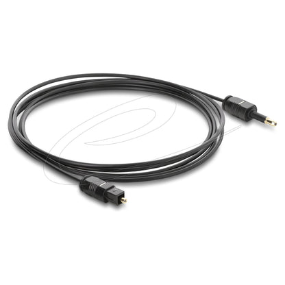 TOSLINK Kabel mini TOSLINK 3,5 mm Stecker auf TOSLINK Stecker, Ø 2,2 mm, 2 m, schwarz