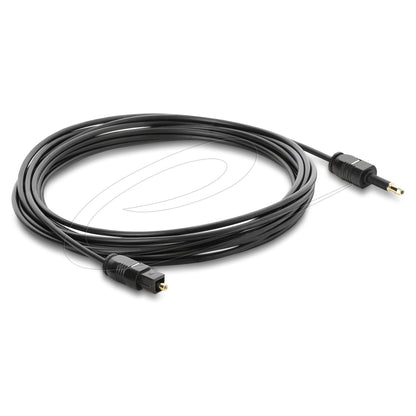 TOSLINK Kabel mini TOSLINK 3,5 mm Stecker auf TOSLINK Stecker, Ø 2,2 mm, 3 m, schwarz