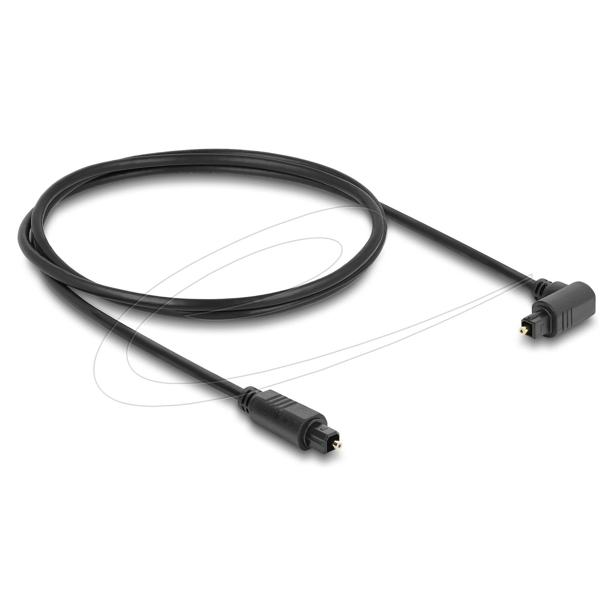 TOSLINK Kabel Stecker 90° gewinkelt auf Stecker gerade, Ø 4 mm, 1 m, schwarz
