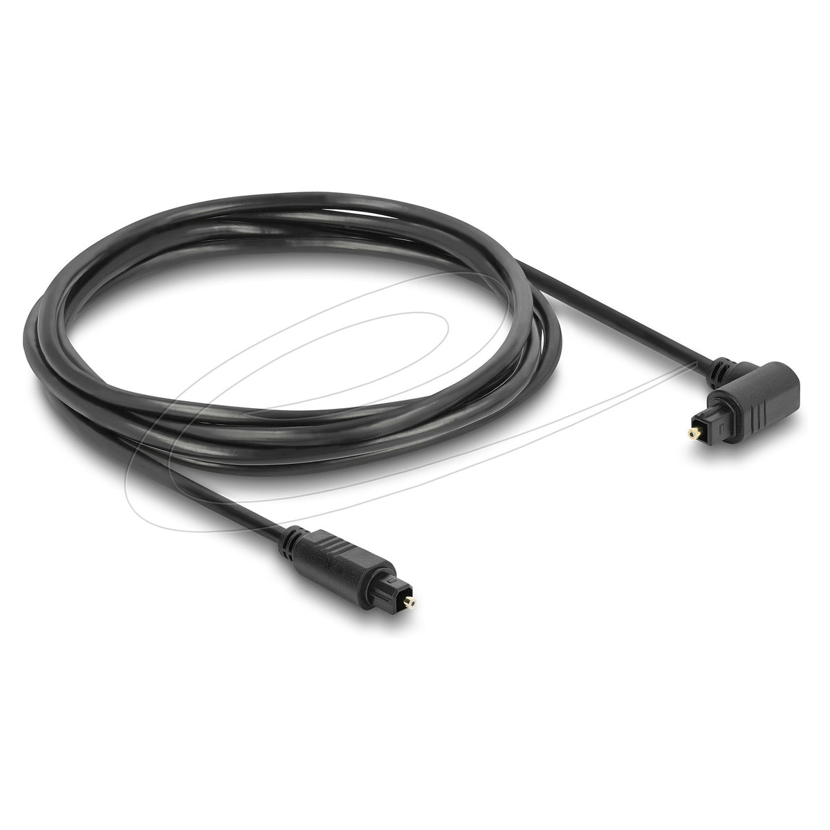 TOSLINK Kabel Stecker 90° gewinkelt auf Stecker gerade, Ø 4 mm, 1,5 m, schwarz