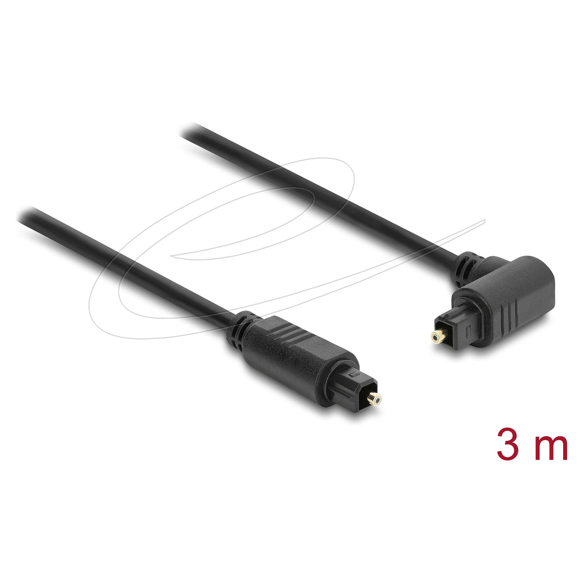 TOSLINK Kabel Stecker 90° gewinkelt auf Stecker gerade, Ø 4 mm, 3 m, schwarz