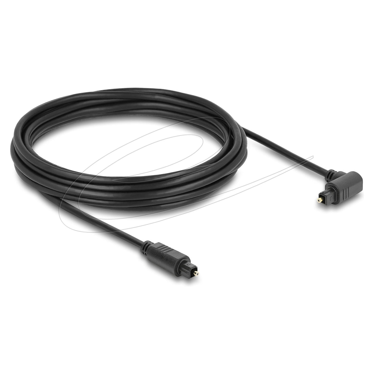 TOSLINK Kabel Stecker 90° gewinkelt auf Stecker gerade, Ø 4 mm, 5 m, schwarz