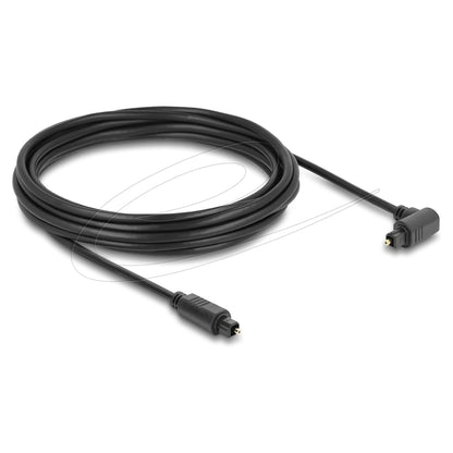 TOSLINK Kabel Stecker 90° gewinkelt auf Stecker gerade, Ø 4 mm, 5 m, schwarz