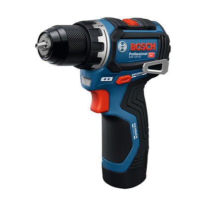 Powertools Akku-Bohrschrauber GSR 12V-32 Professional, 12Volt (blau/schwarz, 2x Li-Ionen Akku 2,0Ah, Werkzeugtasche)