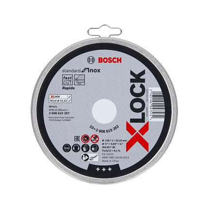 Powertools PRO Stainless Steel and Metal X-LOCK Trennscheibe, 125mm (Bohrung 22,23mm, WA 60 T BF, gerade)