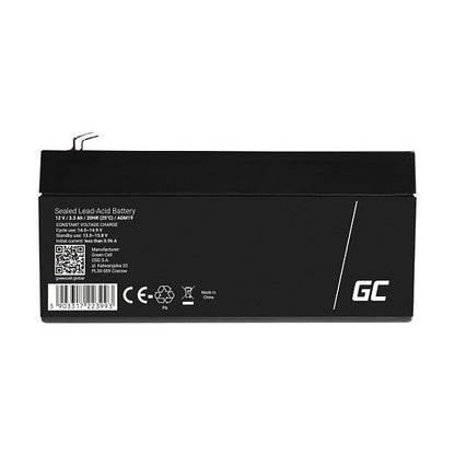 Green Cell AGM VRLA 12V 3.3Ah maintenance-free battery for the alarm system, cash register, toys