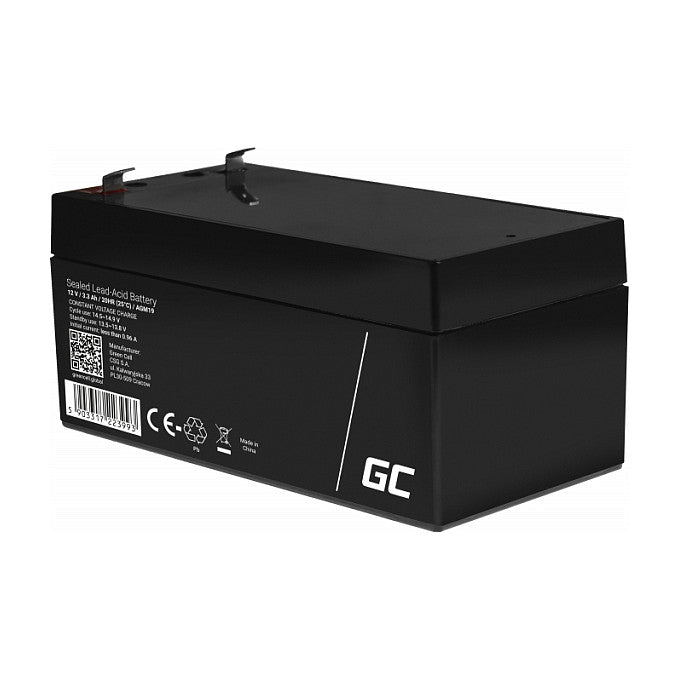 Green Cell AGM VRLA 12V 3.3Ah maintenance-free battery for the alarm system, cash register, toys