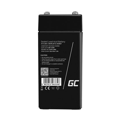 Green Cell AGM VRLA 4V 4Ah maintenance-free battery for the alarm system, cash register, toys