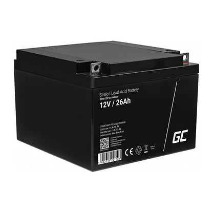 Green Cell AGM VRLA 12V 26Ah maintenance-free battery for mower, scooter, boat, wheelchair