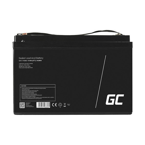 Green Cell AGM VRLA 12V 110Ah maintenance-free battery for boats, scooters, camper vans, wheelchairs, lawnmower