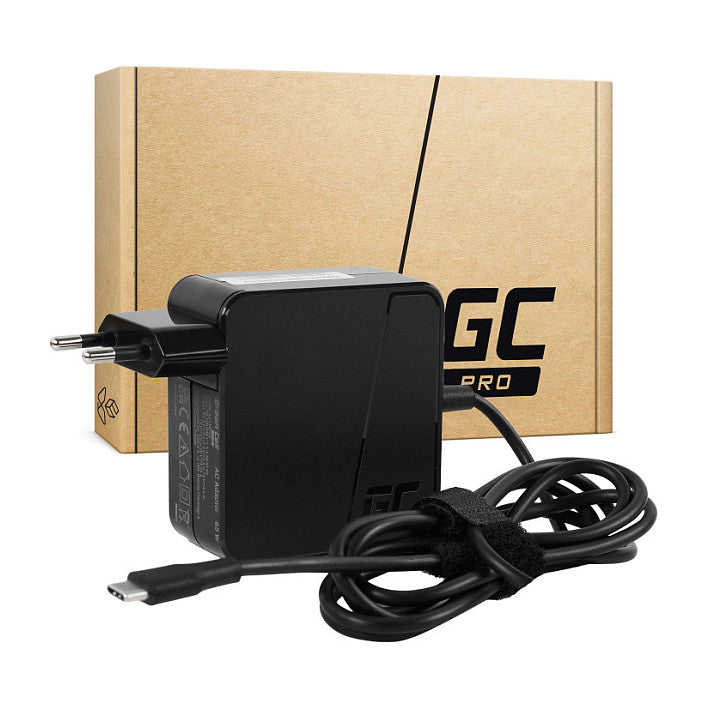Green Cell AC ADapter Green Cell PRO USB-C 65W for laptops, tablets, phones