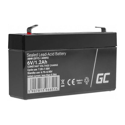 Green Cell AGM VRLA 6V 1.2Ah maintenance-free battery for the alarm system, cash register, toys