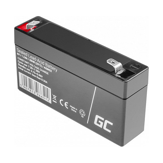 Green Cell AGM VRLA 6V 1.2Ah maintenance-free battery for the alarm system, cash register, toys