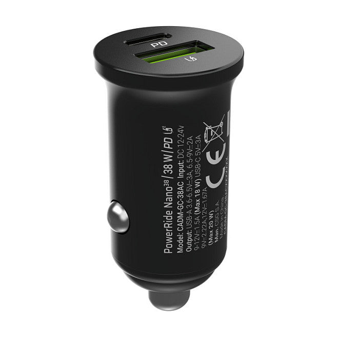 Green Cell Autoladegert 38W GC PowerRide Nano38 mit USB-C USB-A Power Delivery und Ultra Charge Schnellladung