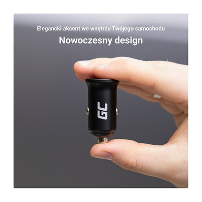 Green Cell Autoladegert 38W GC PowerRide Nano38 mit USB-C USB-A Power Delivery und Ultra Charge Schnellladung