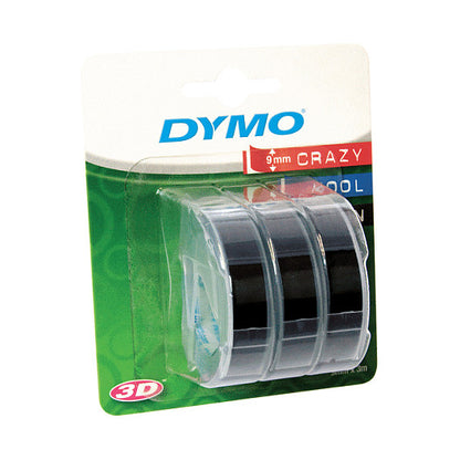 1x3 Dymo 3D Prgeband 9 mm x 3 m Plastik schwarz