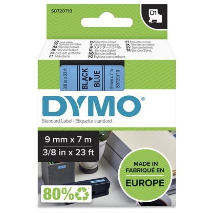 DYMO D1 Schriftband 9mmx7.0m schwarz->blau