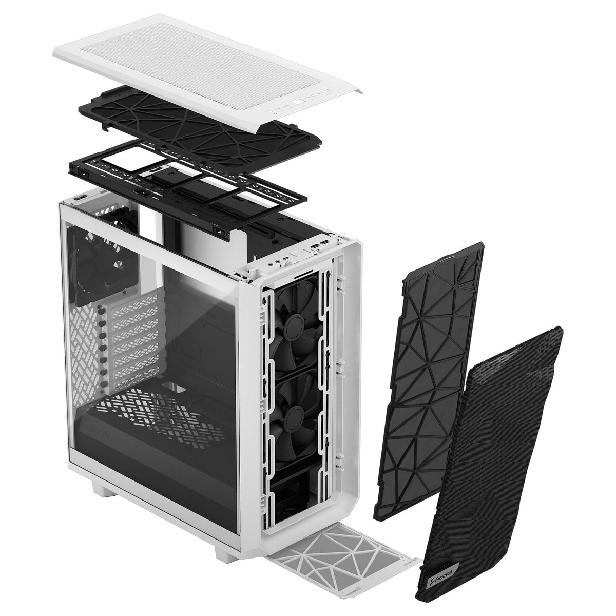 Fractal Design Meshify 2 Compact - schwarz/weiß - Clear Tempered Glass